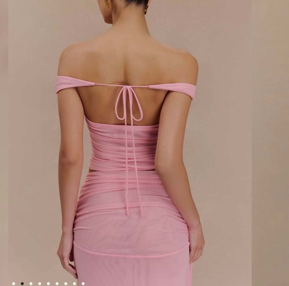MESHKI Brooklyn Mesh Maxi Set in Candy Pink - Picture 4 of 7